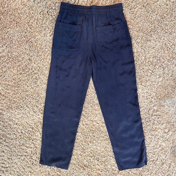 THEORY Charcoal Gray 100% Silk Drawstring Pants in Size Small - Picture 4 of 7